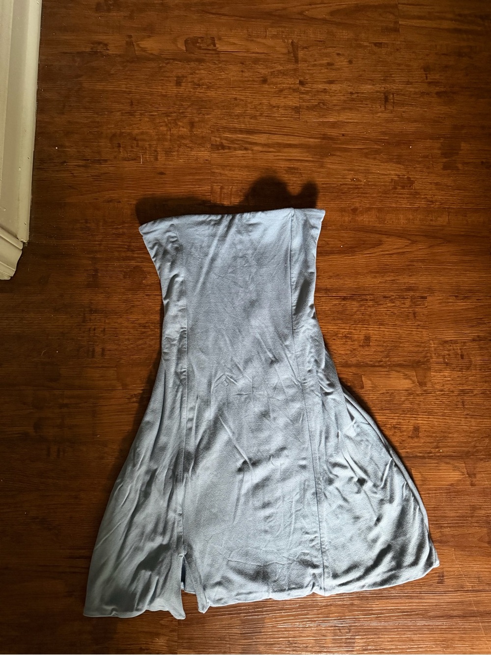 Oh Polly Strapless Sky Blue Midi Dress